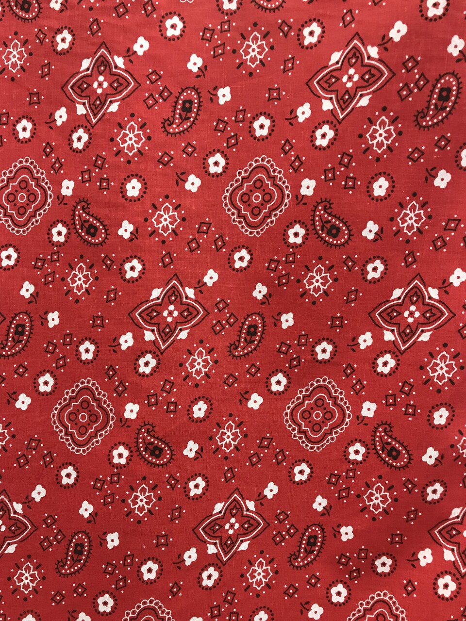 1 Yard Red Paisley Bandanna Cotton Polyester Blend Fabric 59/60 Inch Wide